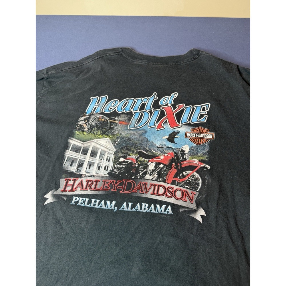 Harley-Davidson Heart of Dixie Pelham Alabama T-Shirt 2XL Life Begins - Picture 3 of 4